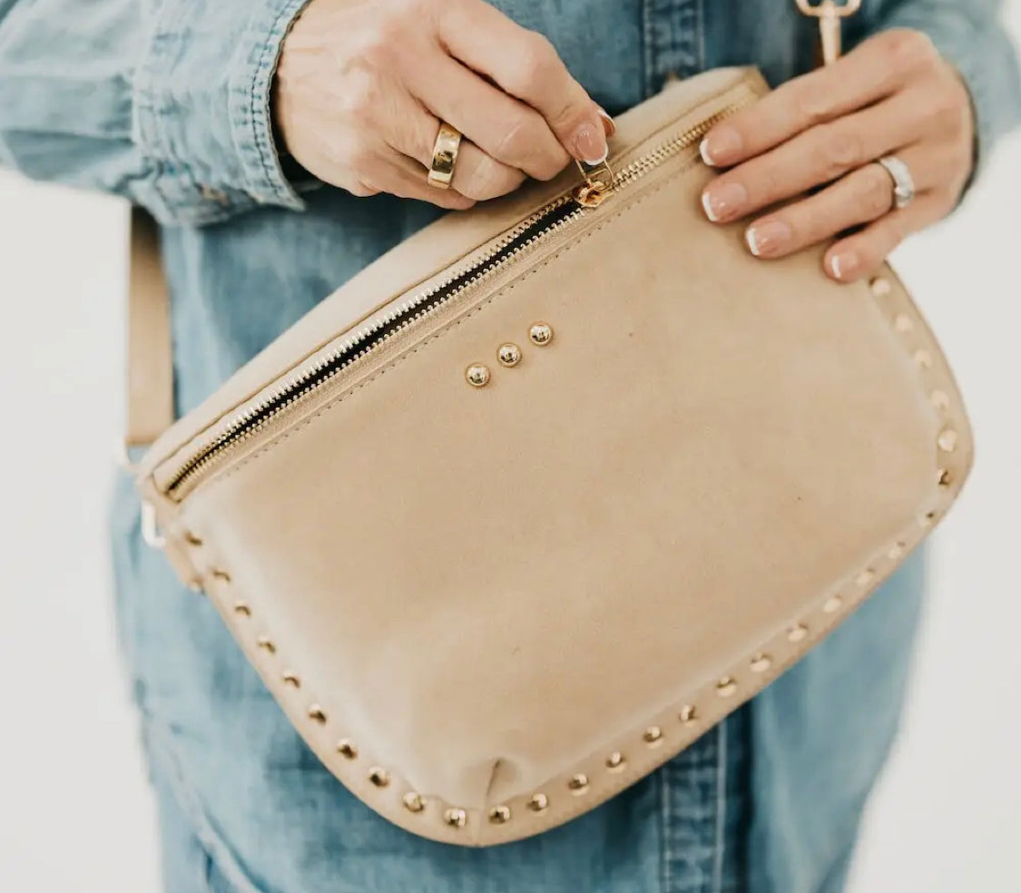 Cream Stud Crossbody