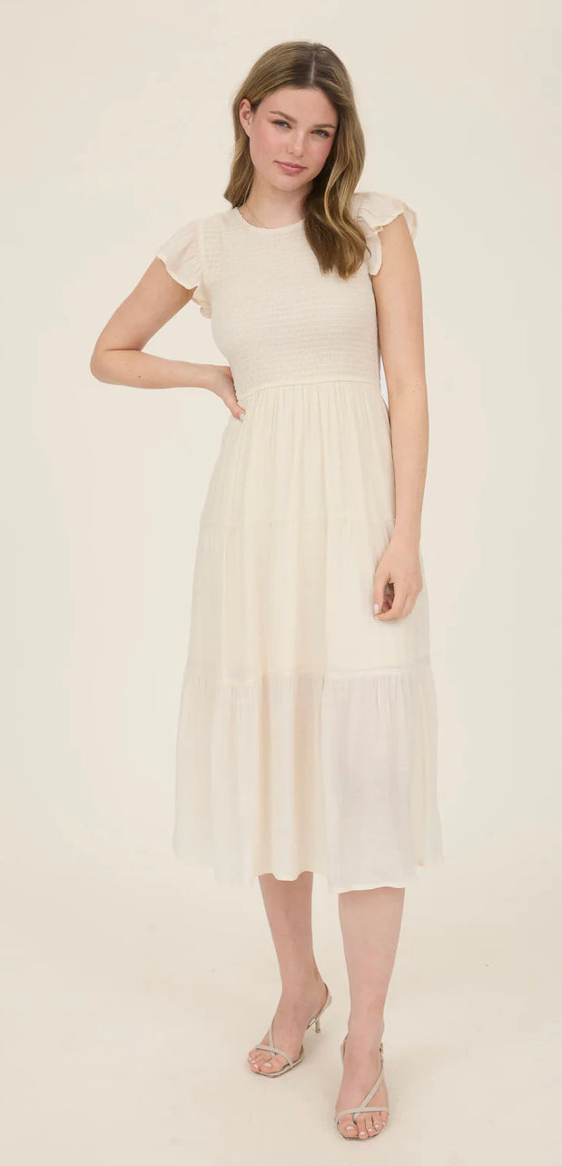 Cream Ruffle Dress