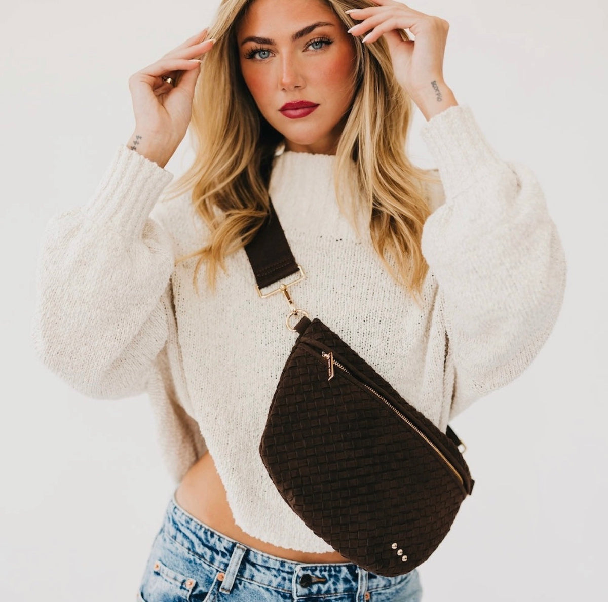 Chocolate Brown Suede Crossbody