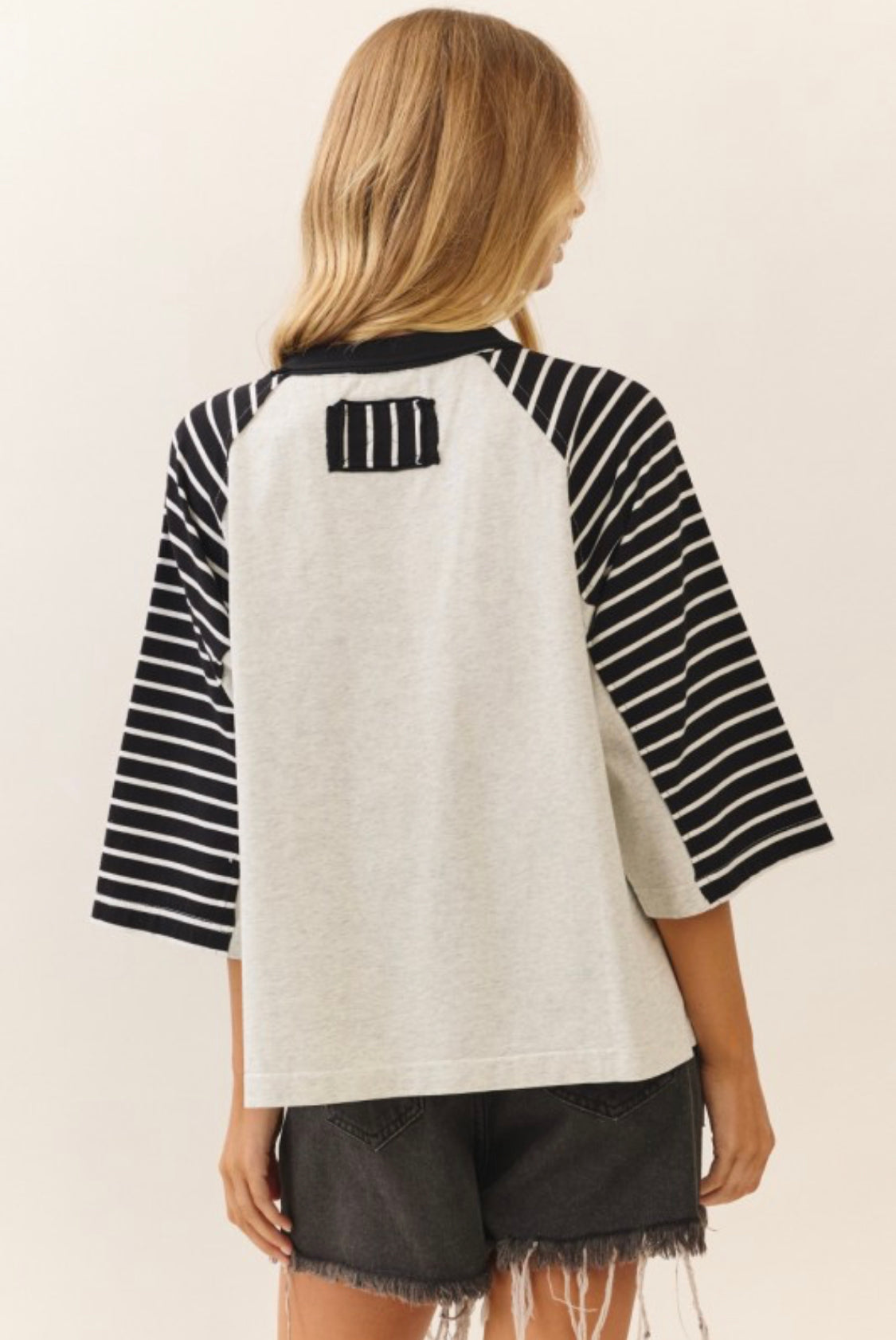 Black & White Stripe Flower Shirt
