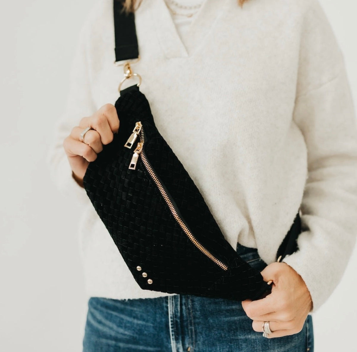 Black Suede Crossbody