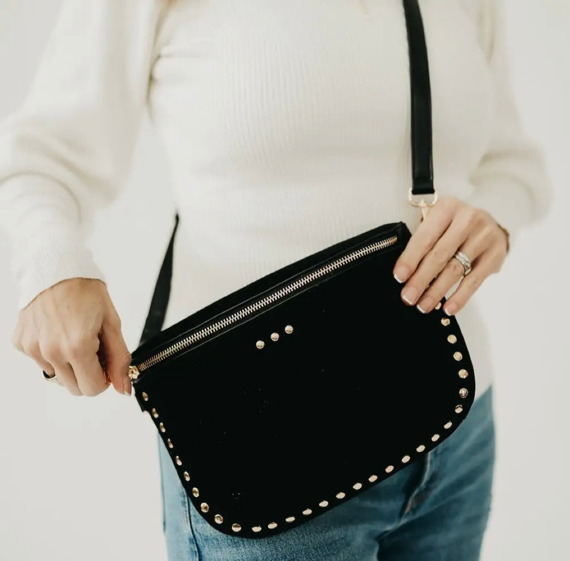 Black Stud Crossbody