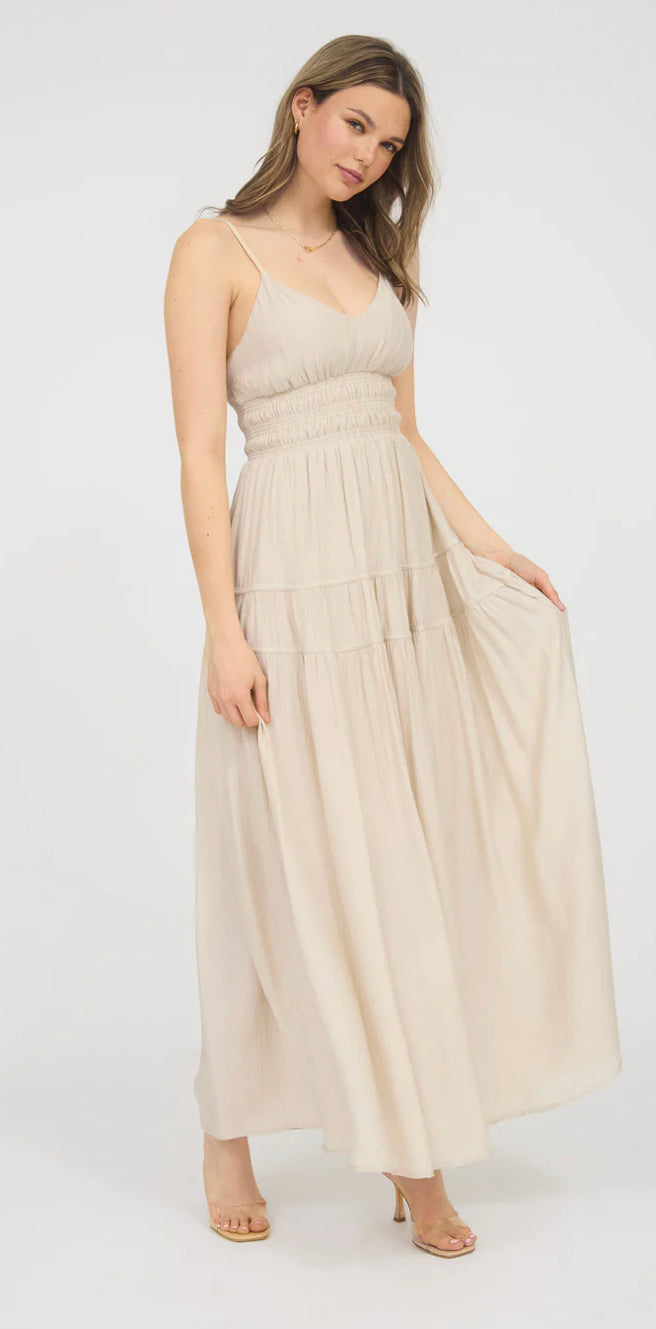 Cream Ruffle Dress