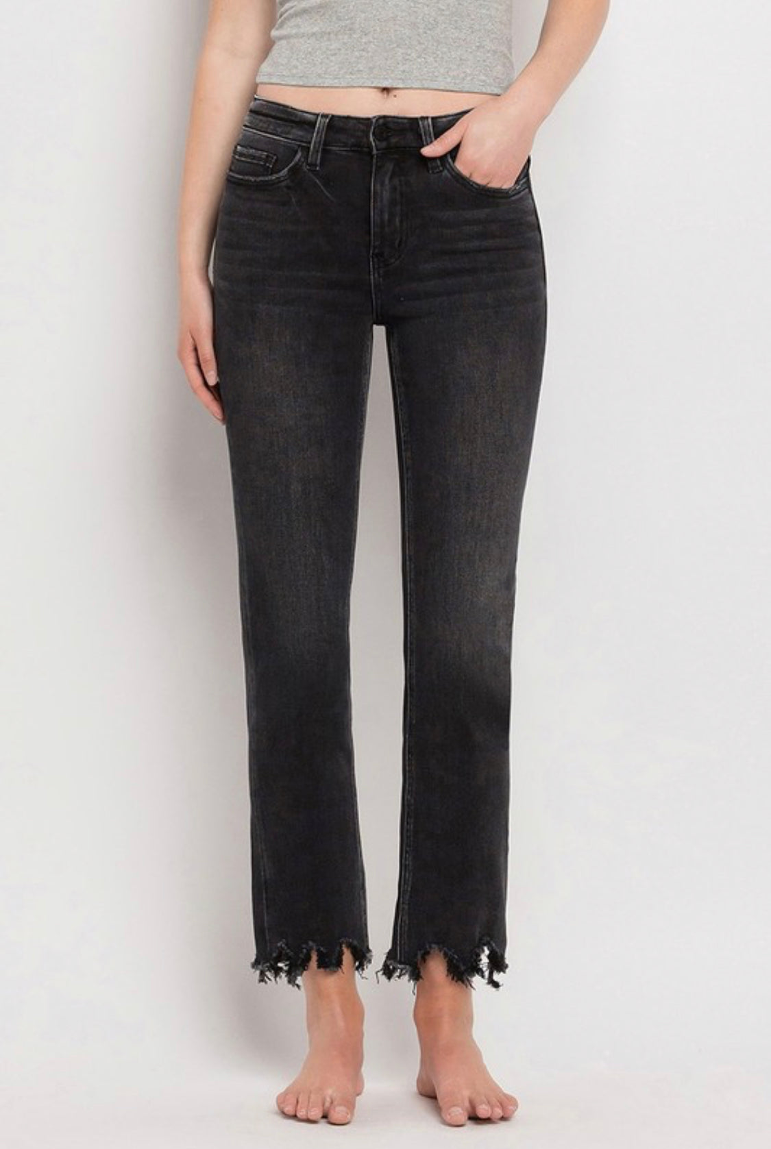 VERVET High Rise Distressed Slim Jeans