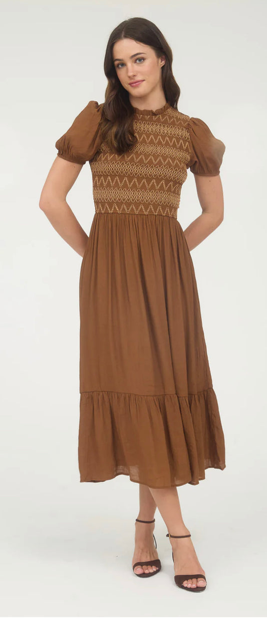 Camel Ruffle Dress