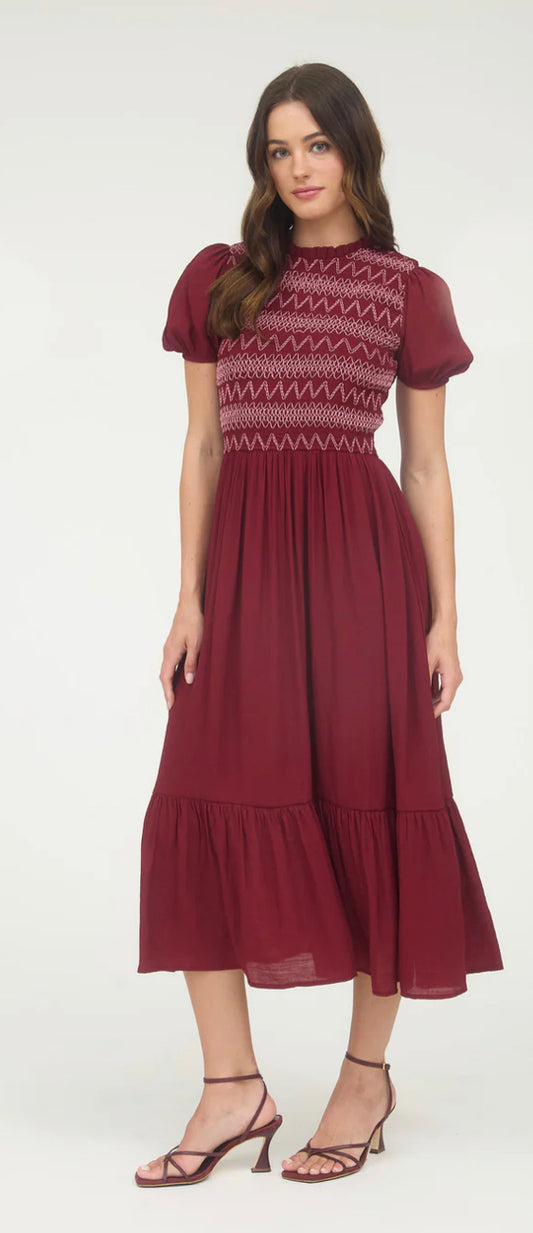 Burgundy Ruffle Dress
