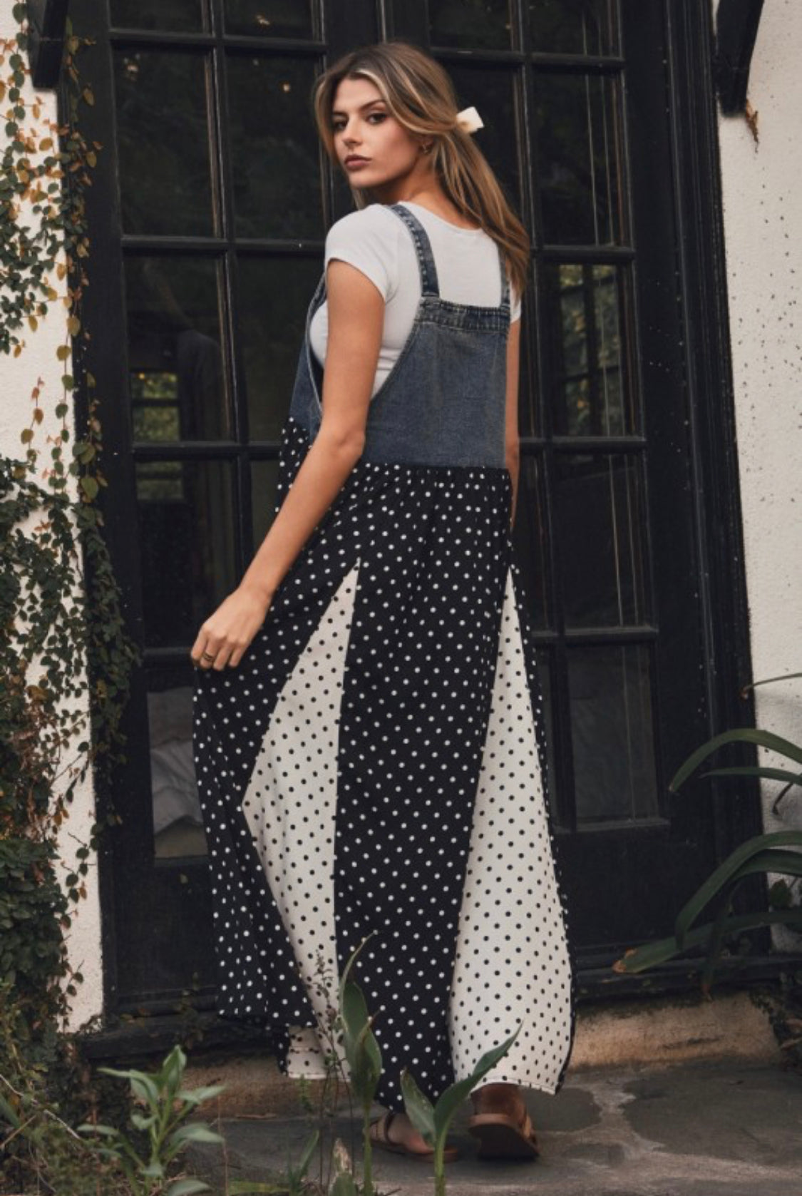 Denim Poka Dot Dress