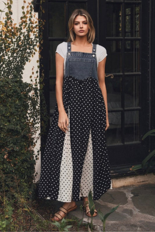 Denim Poka Dot Dress