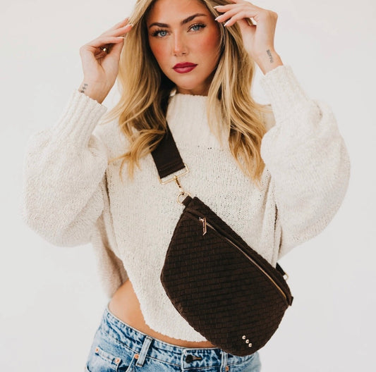 Chocolate Brown Suede Crossbody