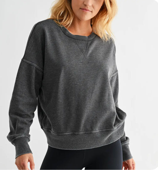 Black Burnout Crewneck