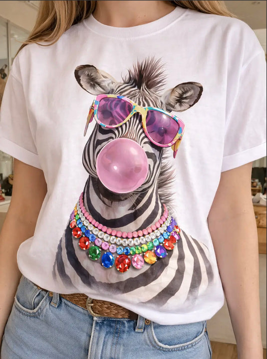 Jeweled Zebra Graphic Tee