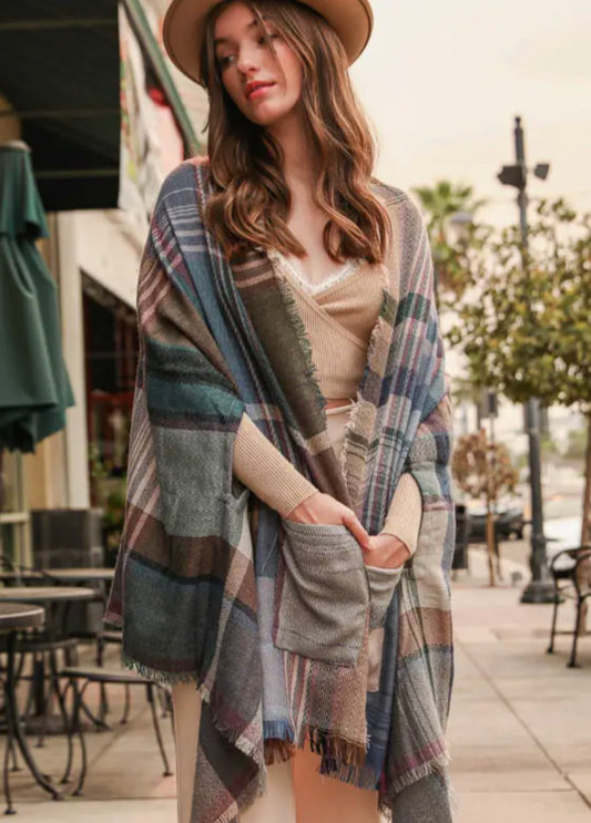 Plaid Poncho