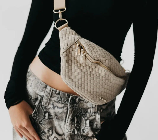 Grey Suede Crossbody