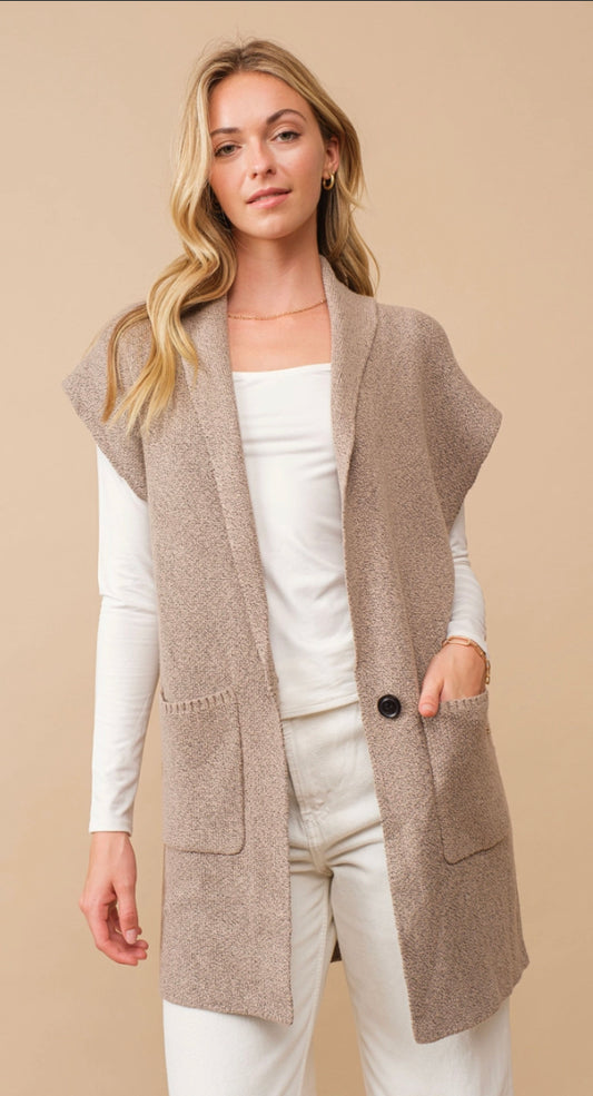 Mocha Button Cardigan