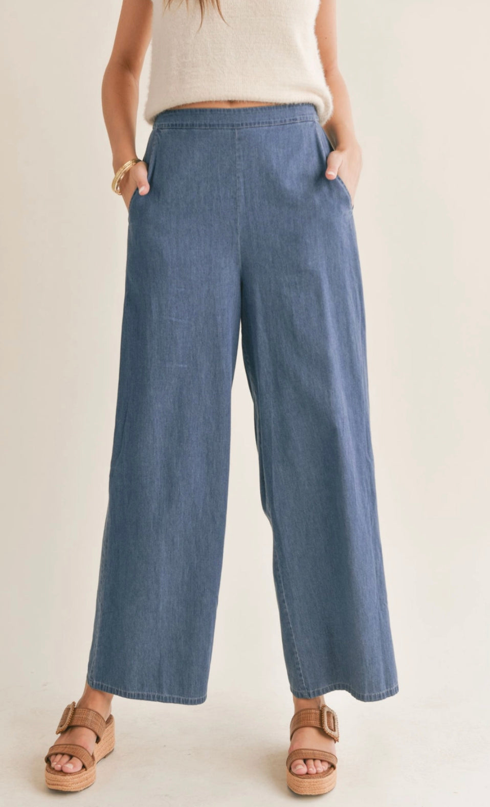 Pull On Denim Pants