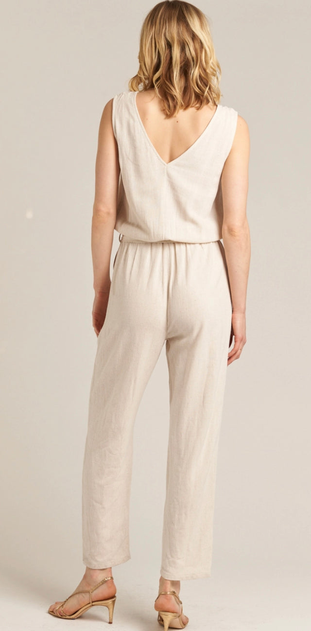 Cream Sleeveless Jumper with Belt