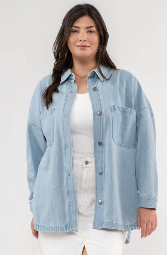 Plus Denim Jacket Medium Wash